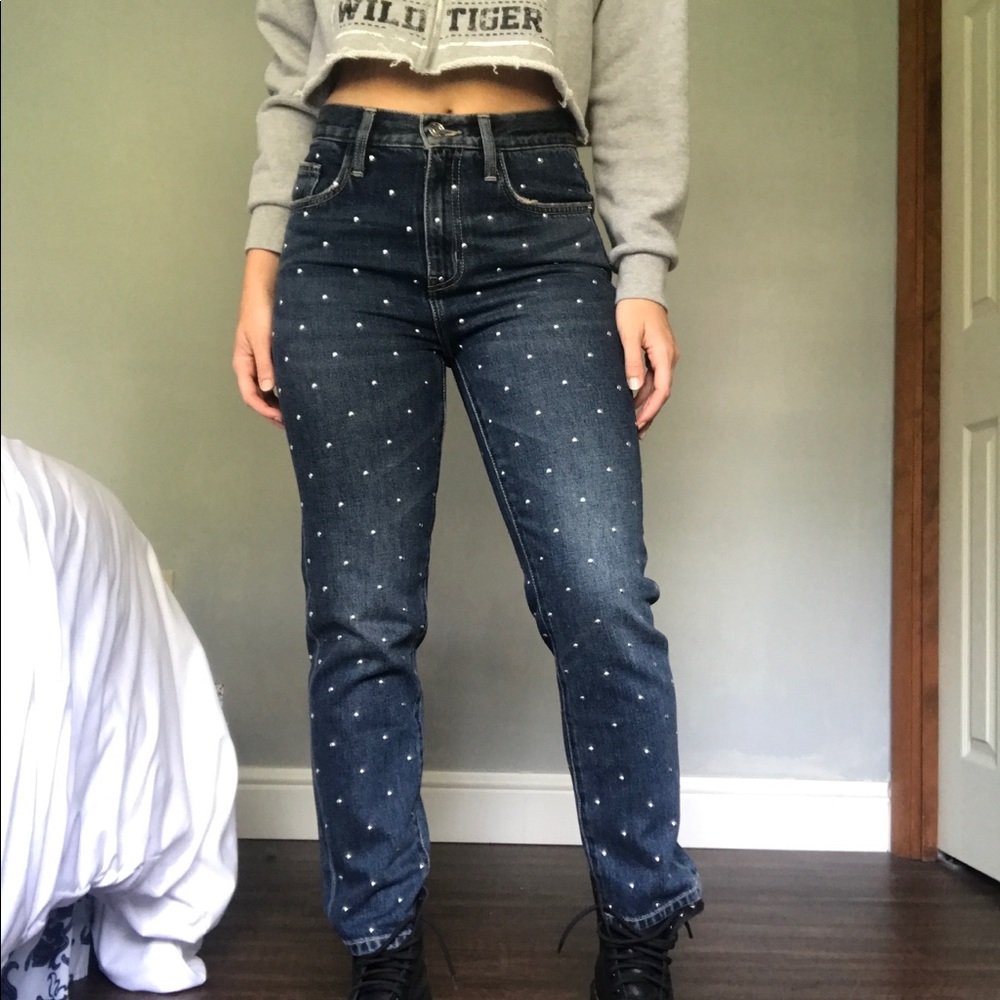 NWT STUDDED REVOLVE (CURRENT/ELLIOT) STRAIGHT JEAN